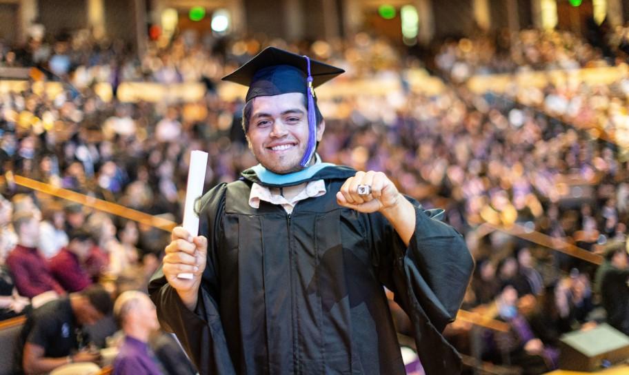 A Concordia Texas student at graduation